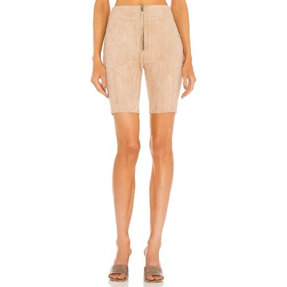 Retrofete Leather Suede Amanda Shorts Hummus Size S
